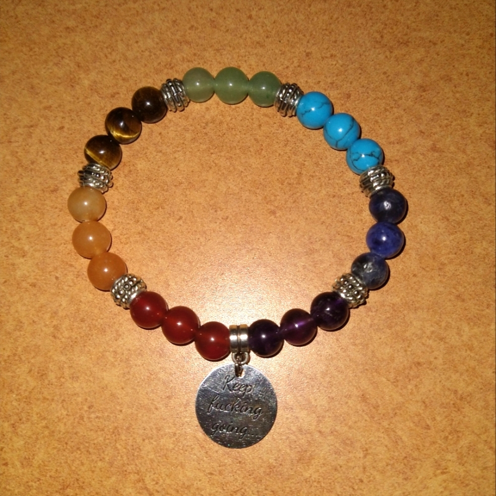 Bracelet with charm "Keep F***ing Going"